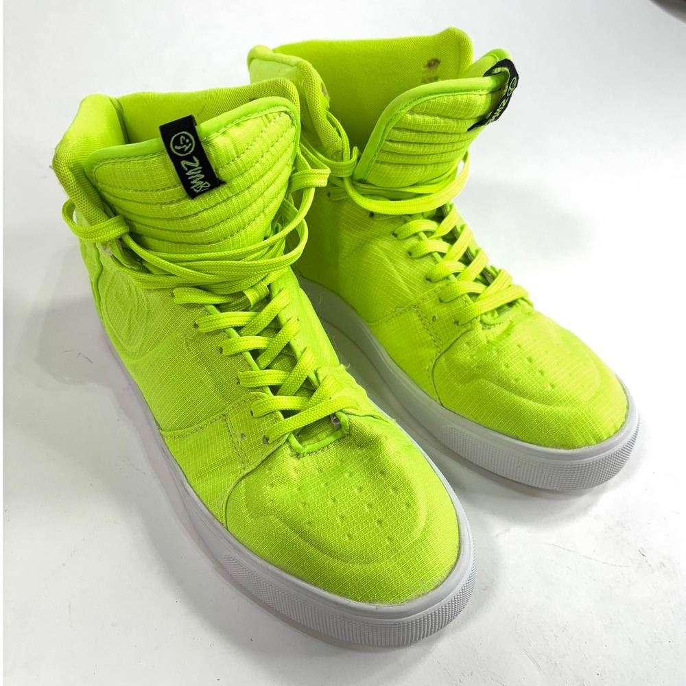 Zumba Street Classic Neon Yellow High Top Dance Shoes 34ZU1128-YLW Womens 8.5